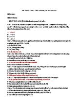 Đề kiểm tra 1 tiết môn Lịch sử Lớp 11
